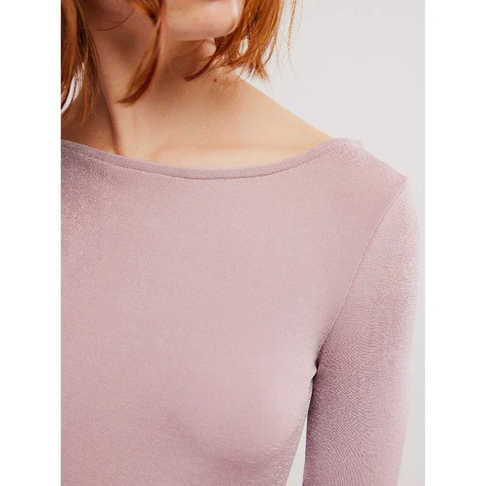 FREE PEOPLE Call Me Later Long Sleeve Slip / Dawn - Picture 3 of 6